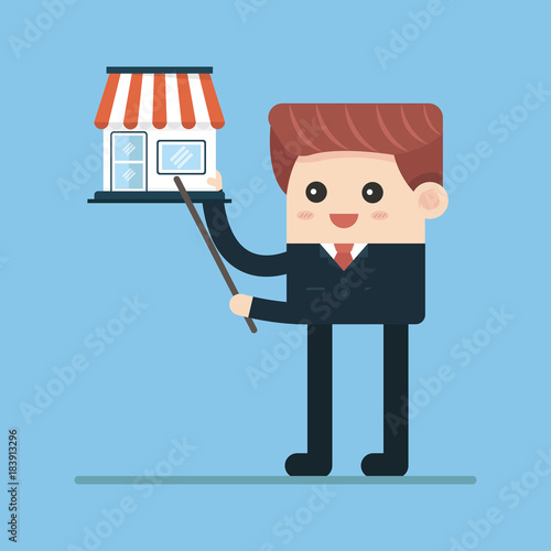 Businessman want to expand his business, Franchise Concept. vector. flat design