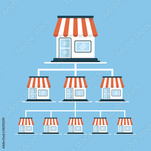 Business concept, Franchise business. Vector illustration.