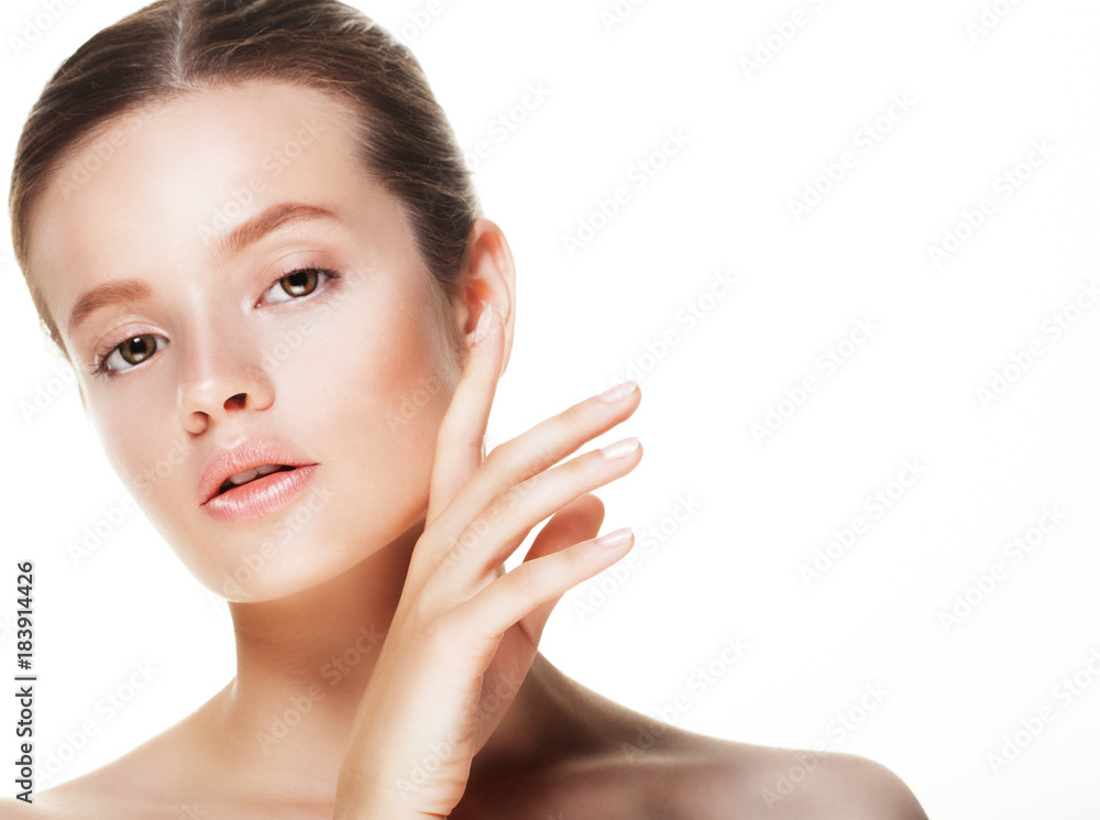 Beautiful health woman face with clean purity skin Beautiful health woman face with clean purity skin