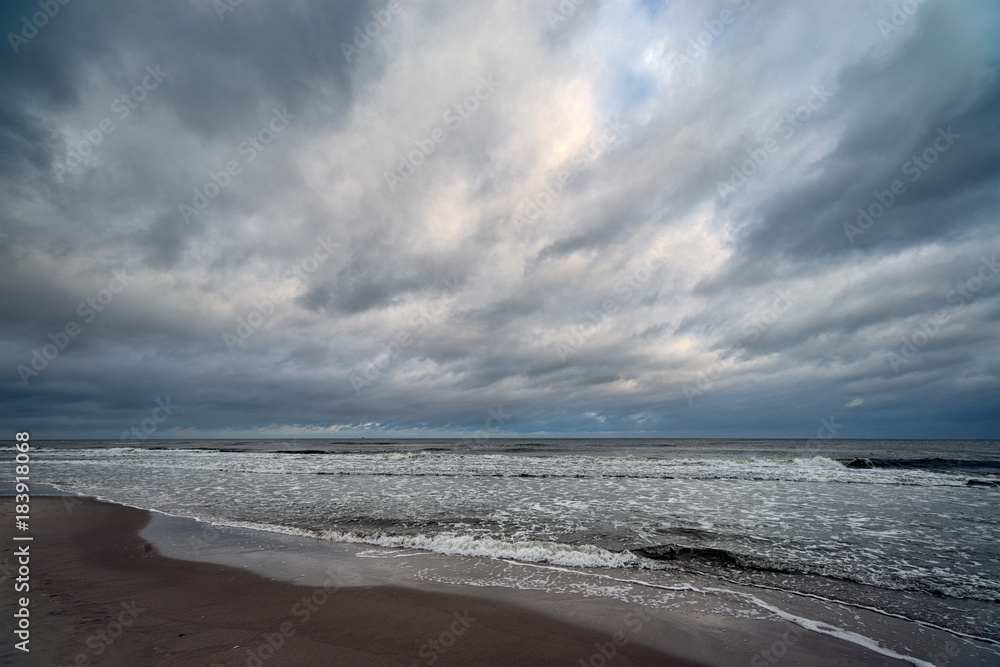 stormy landscape on the beach