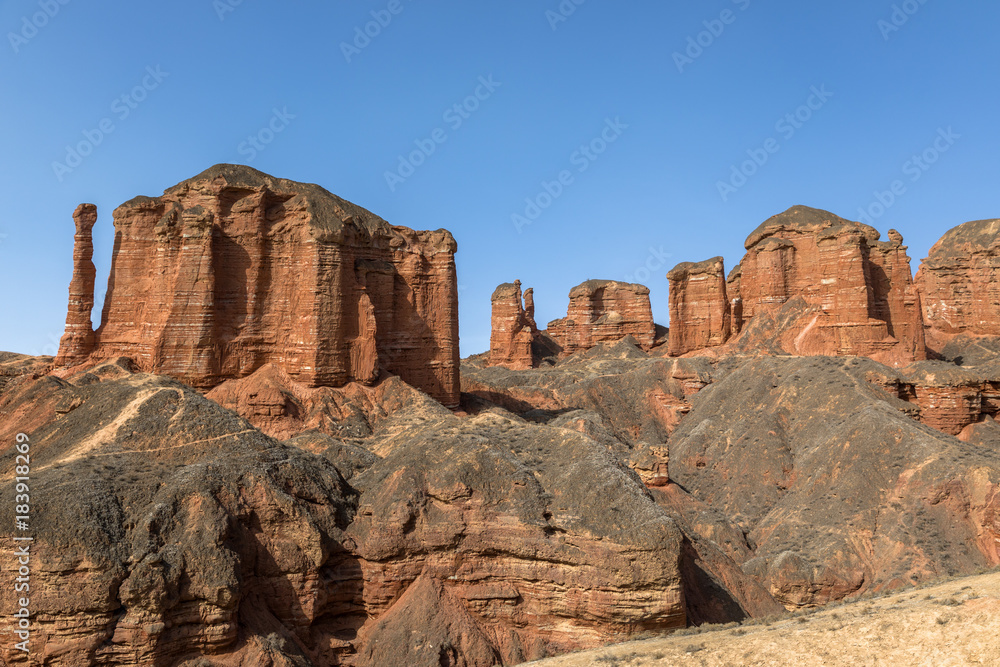 Rainbow mountains in asian geopark at China Rainbow mountains in asian geopark at China