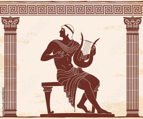 Vector Greek vase.