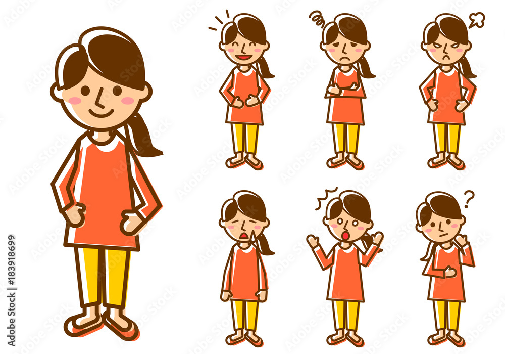 母親　表情　全身　セット