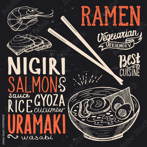 Ramen poster for restaurant.
