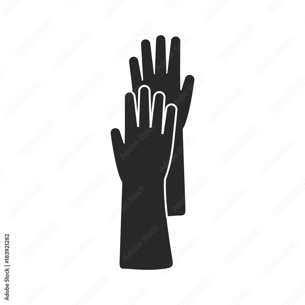 Flat icon of rubber glove Flat icon of rubber glove