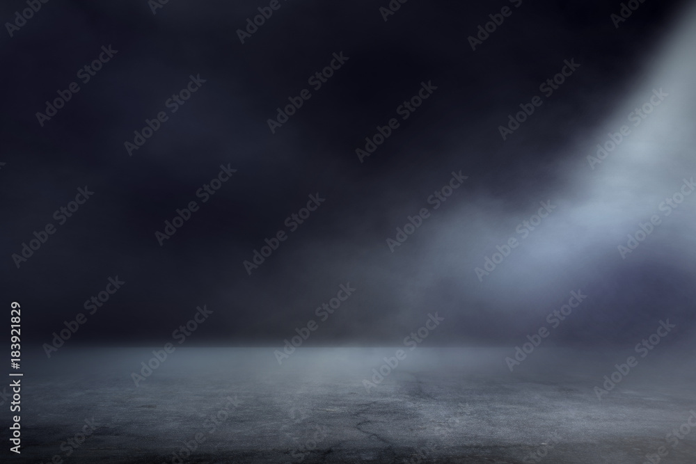 Texture dark concentrate floor with mist or fog