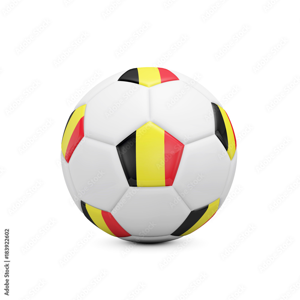 Soccer football with Belgium flag. 3D Rendering