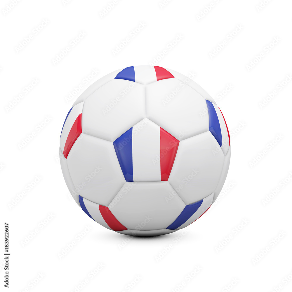 Soccer football with france flag. 3D Rendering Soccer football with france flag. 3D Rendering