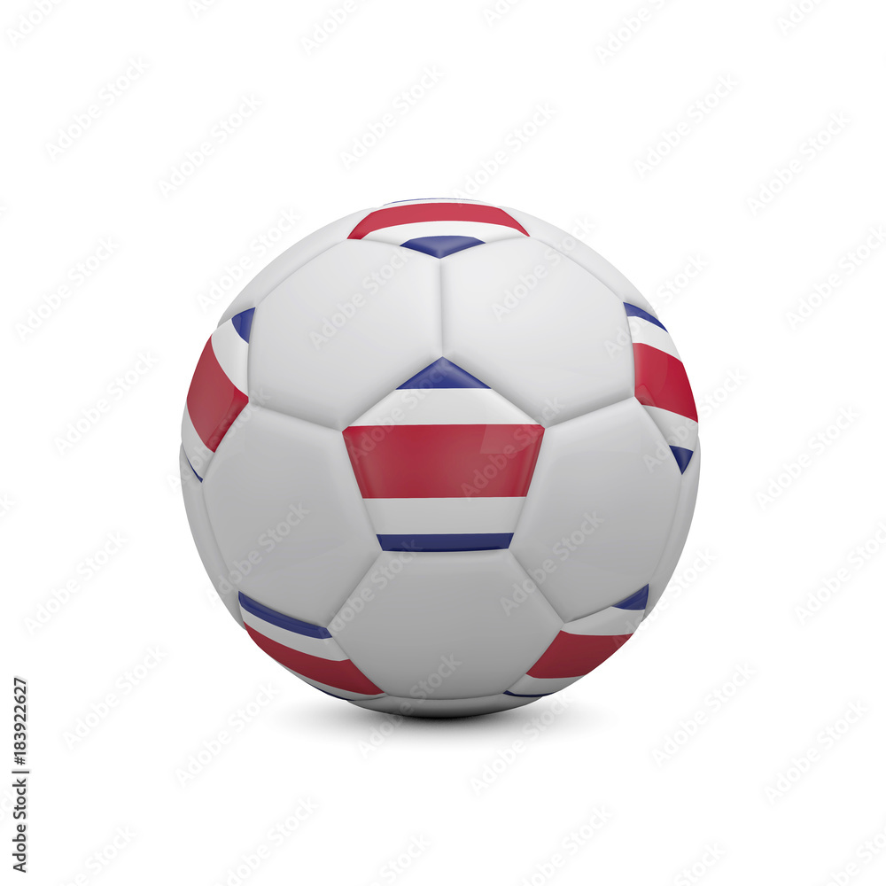 Soccer football with Costa Rica flag. 3D Rendering Soccer football with Costa Rica flag. 3D Rendering