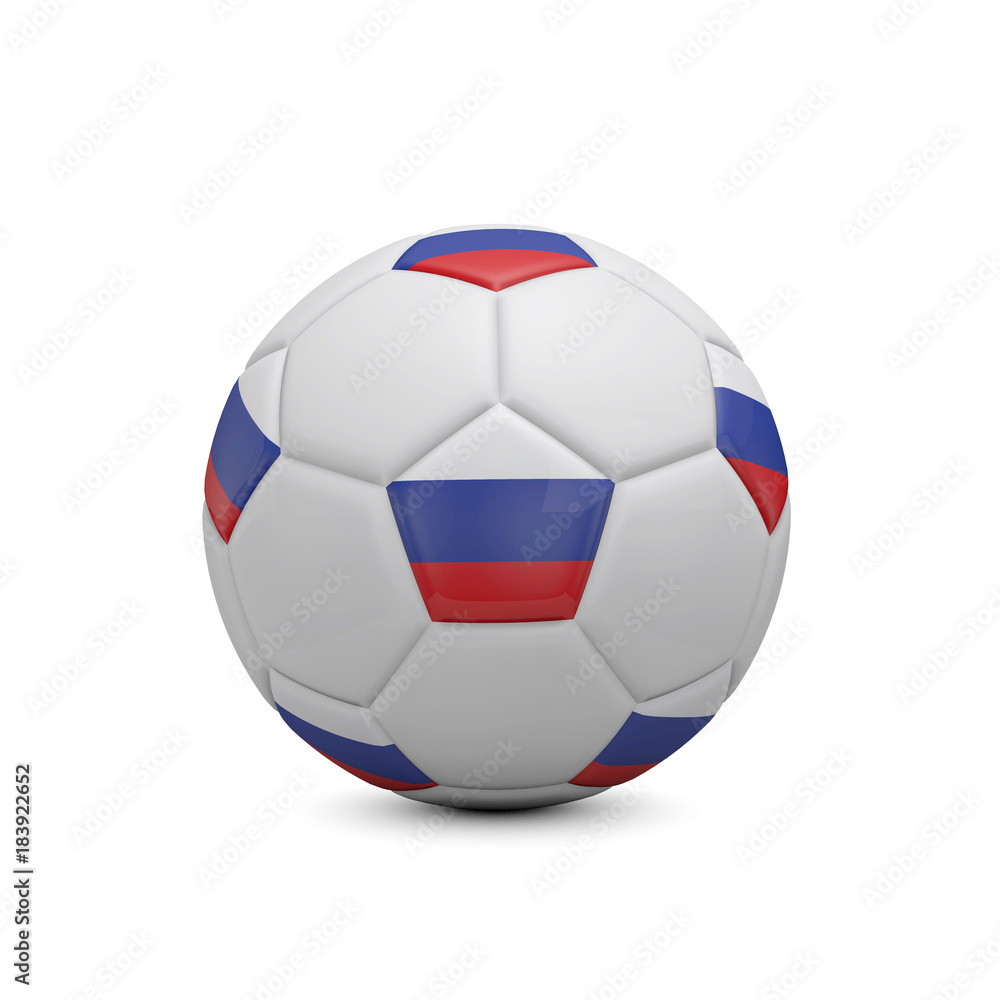 Soccer football with Russia flag. 3D Rendering Soccer football with Russia flag. 3D Rendering