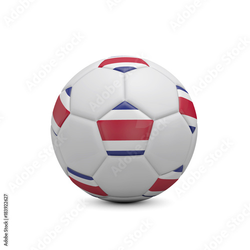 Soccer football with Costa Rica flag. 3D Rendering