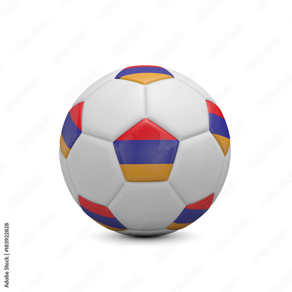 Soccer football with Armenia flag. 3D Rendering Soccer football with Armenia flag. 3D Rendering