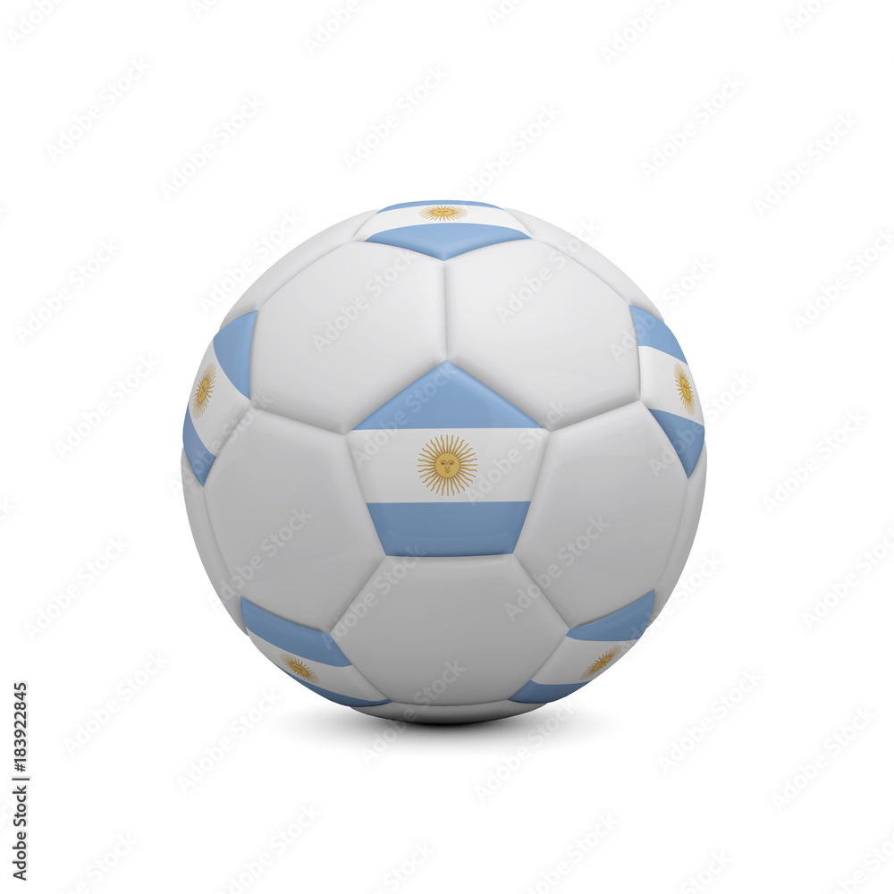 Soccer football with Argentina flag. 3D Rendering Soccer football with Argentina flag. 3D Rendering