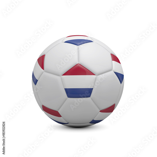 Soccer football with Netherlands flag. 3D Rendering