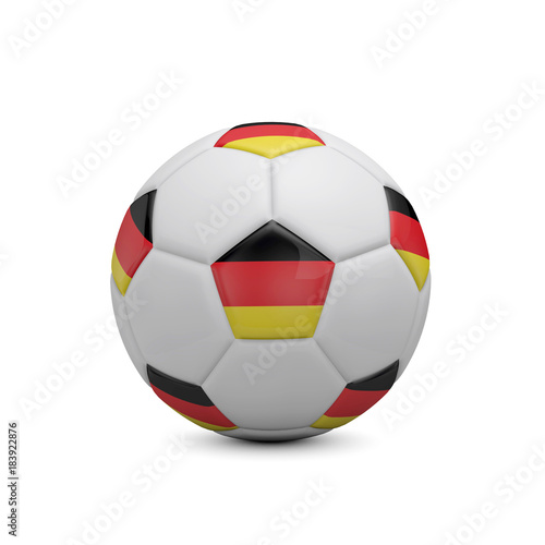 Soccer football with Germany flag. 3D Rendering