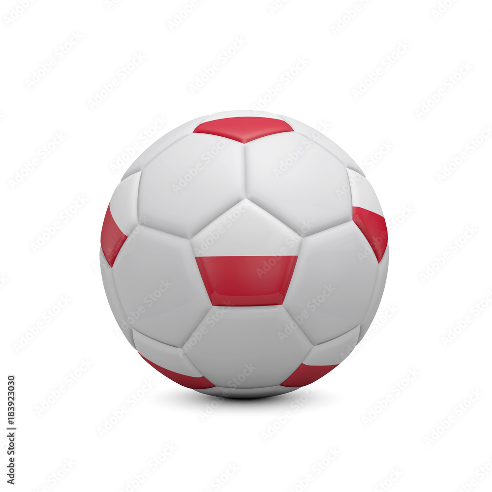 Soccer football with Poland flag. 3D Rendering