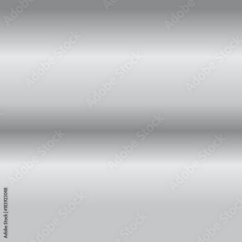 Silver gradient background. Silver design texture for ribbon, frame, banner. Abstract silver gradient template. Metal shine steel plate. Metallic light chrome pattern Vector illustration