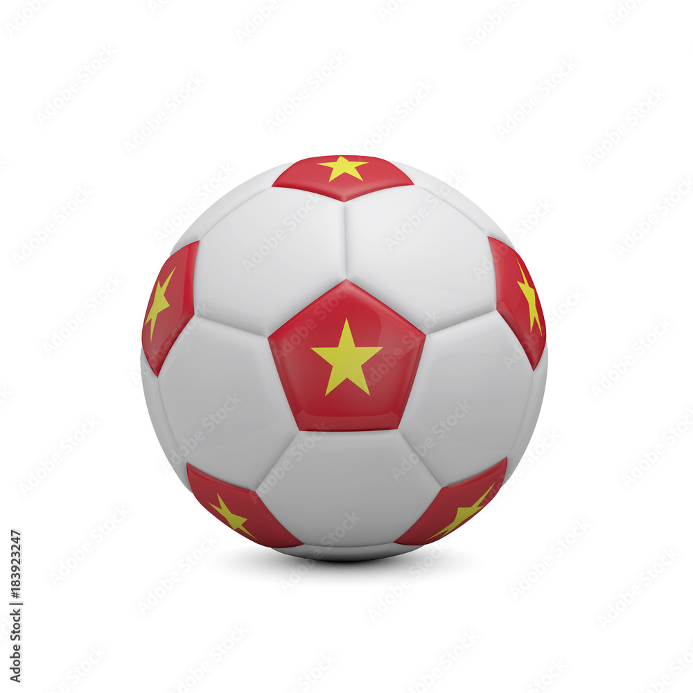 Soccer football with Vietnam flag. 3D Rendering Soccer football with Vietnam flag. 3D Rendering