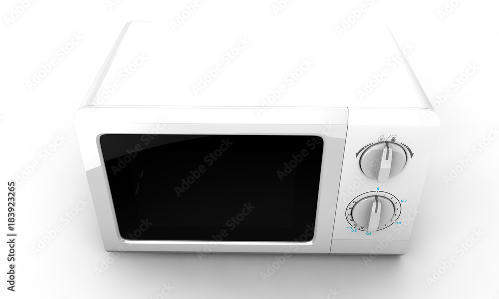 Fototapeta premium realistic microwave oven on isolated, kitchen object 3d illustration