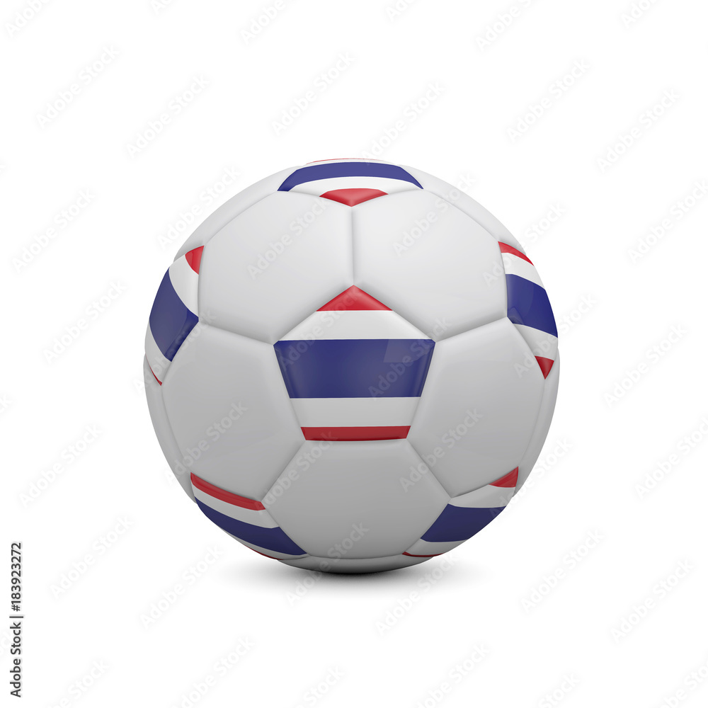 Soccer football with Thailand flag. 3D Rendering Soccer football with Thailand flag. 3D Rendering