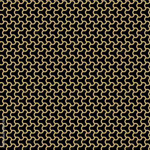 Seamless vector black and golden ornament. Modern background. Geometric modern pattern