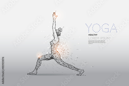 The particles, geometric art, line and dot of Yoga