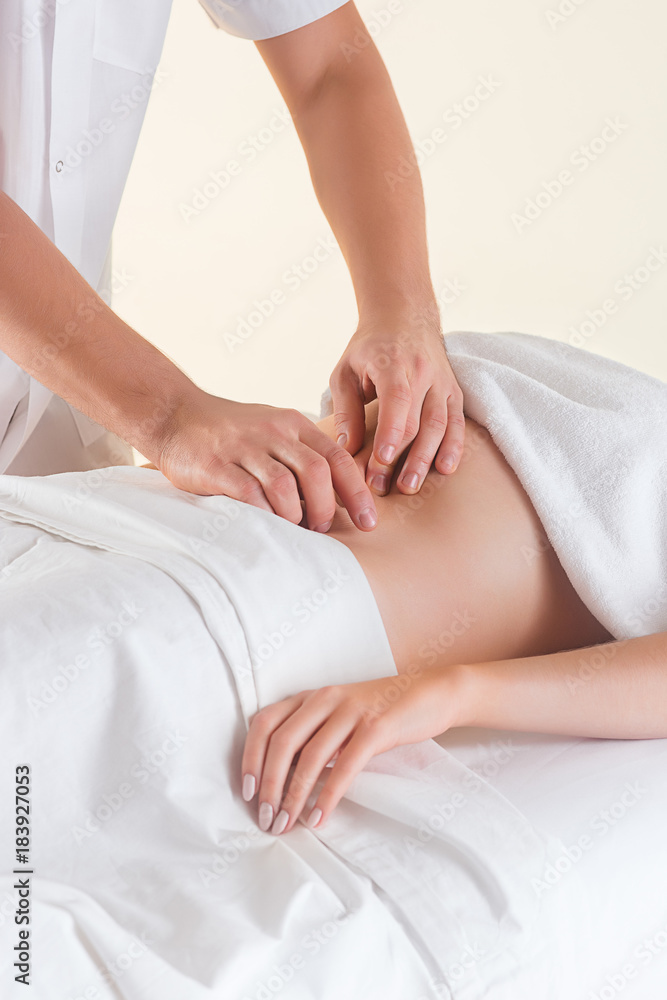The picture of beautiful woman in massage salon The picture of beautiful woman in massage salon