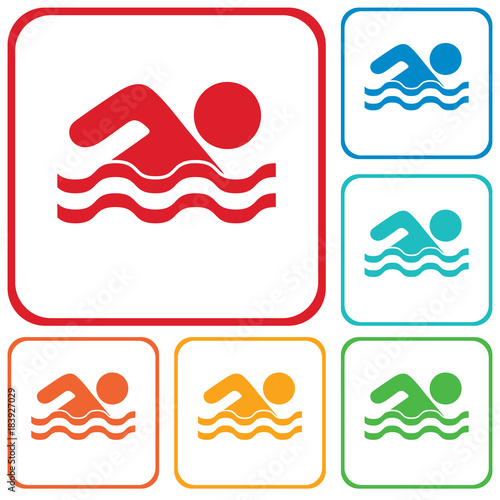 Swimming water sport icon