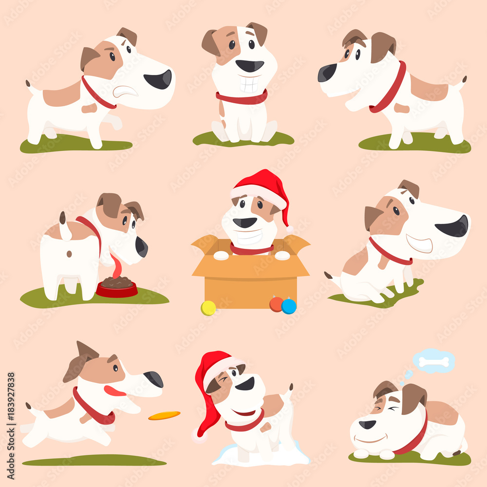 Closeup of Funny Poster Dogs Vector Illustration Closeup of Funny Poster Dogs Vector Illustration