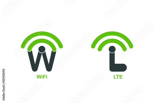 Template logo for Wifi and LTE wireless internet services
