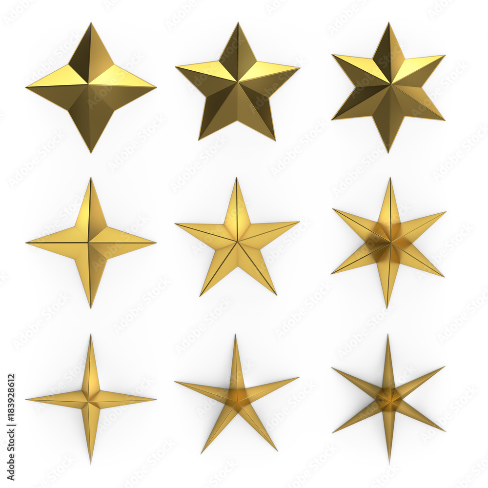 3D stars set 3D stars set