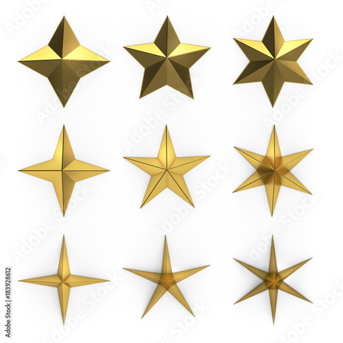 3D stars set