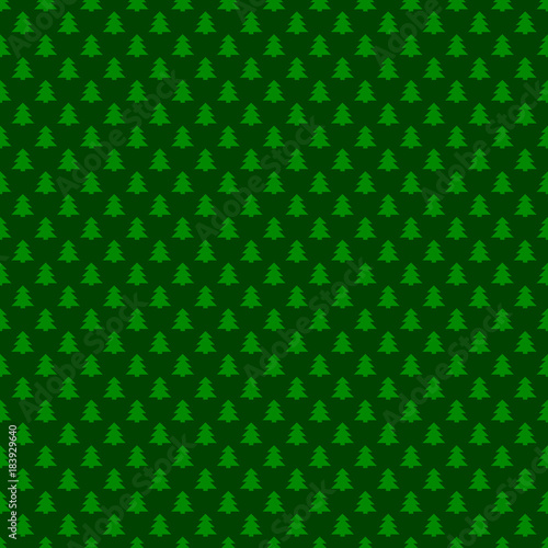 Seamless green simple geometrical xmas tree pattern background - vector Christmas decoration graphic design