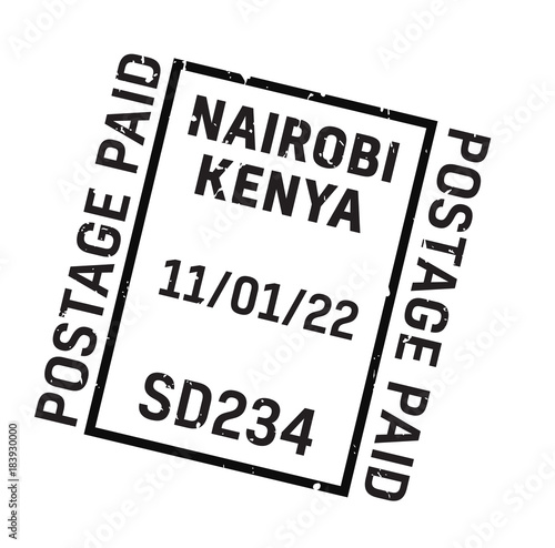 Nairobi postage stamp. Realistic looking stamp with city name.