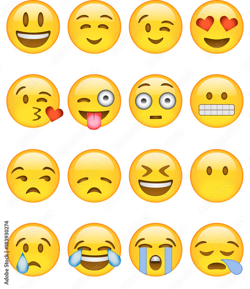 Vetor de Emoji vector icons set do Stock | Adobe Stock