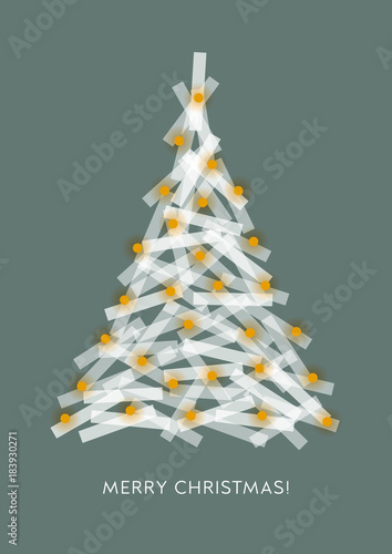 Weihnachtsbaum, Grafik, Weihnachtsgruß, geometrische Formen, englisch