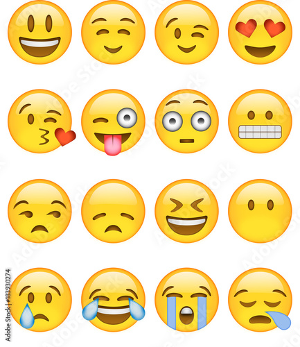 Emoji vector icons set 