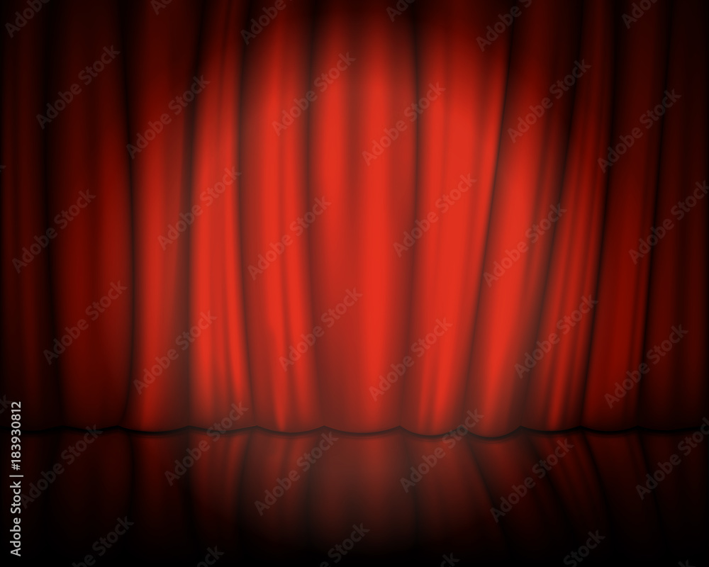 Red Velvet Curtain Vector