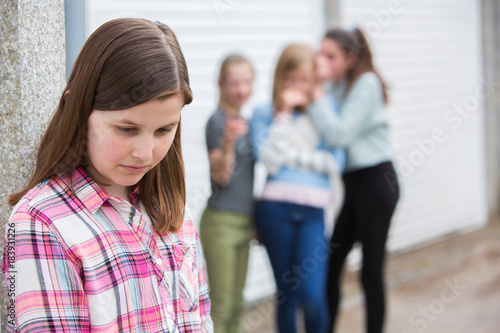 Sad Pre Teen Girl Feeling Left Out By Friends
