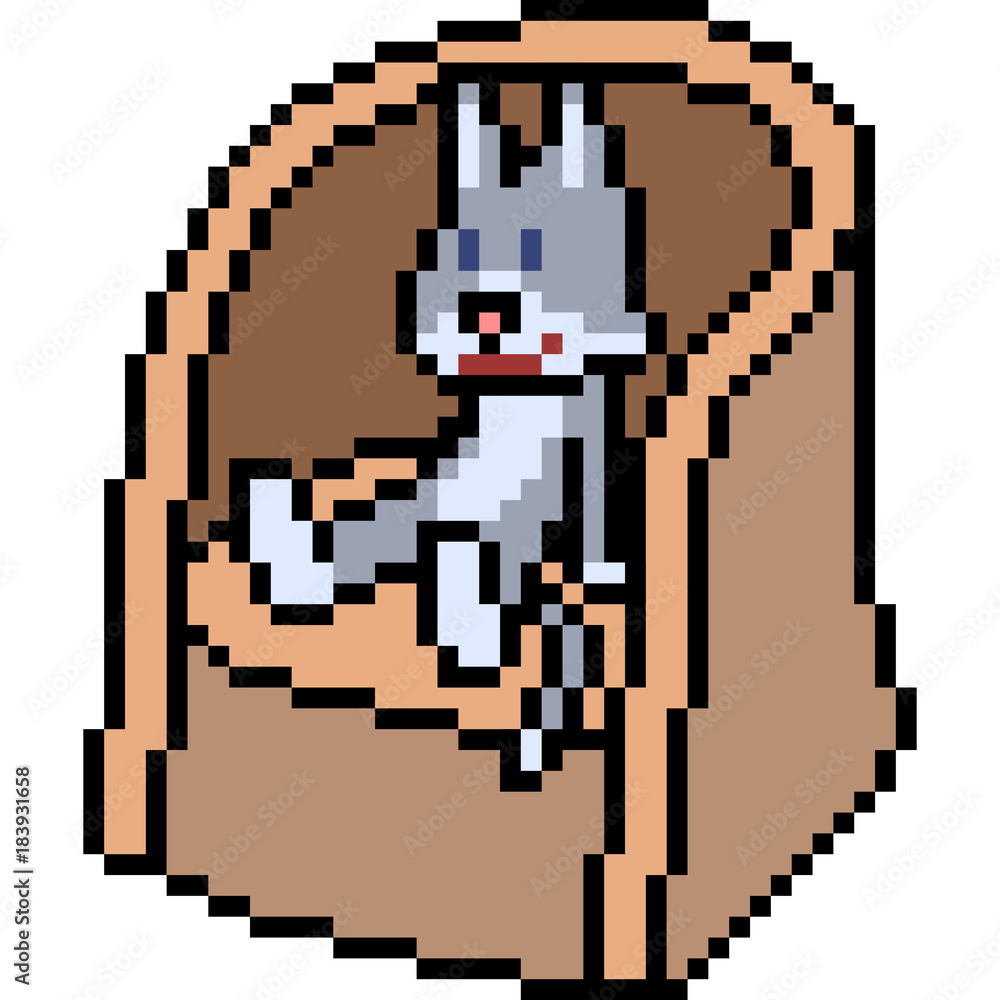 Fototapeta premium vector pixel art cat seat