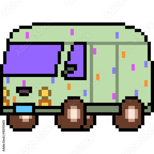 vector pixel art van