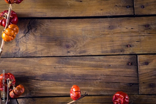 Mistletoe on wooden table
