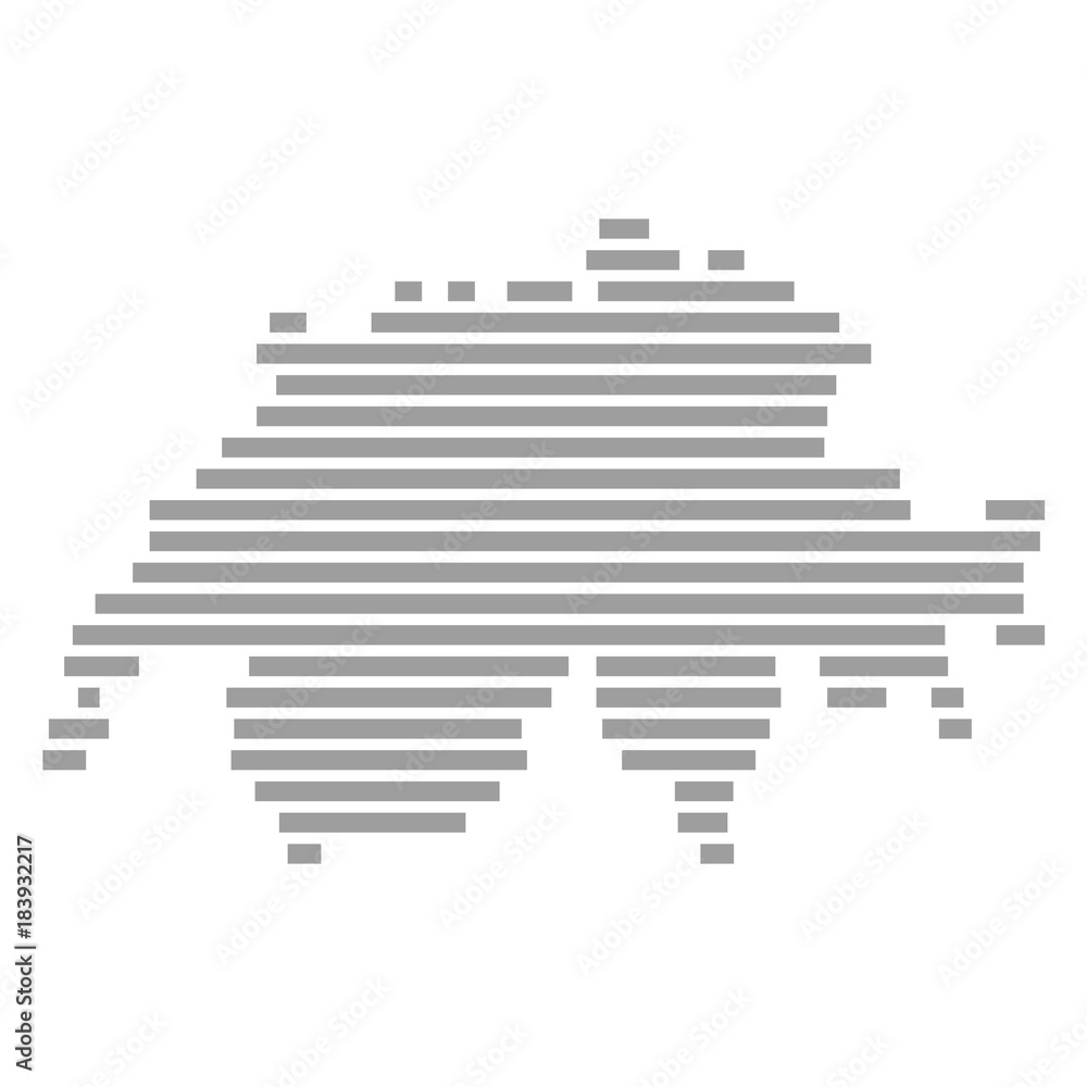 Isolierte gestreifte Karte: Schweiz Isolierte gestreifte Karte: Schweiz