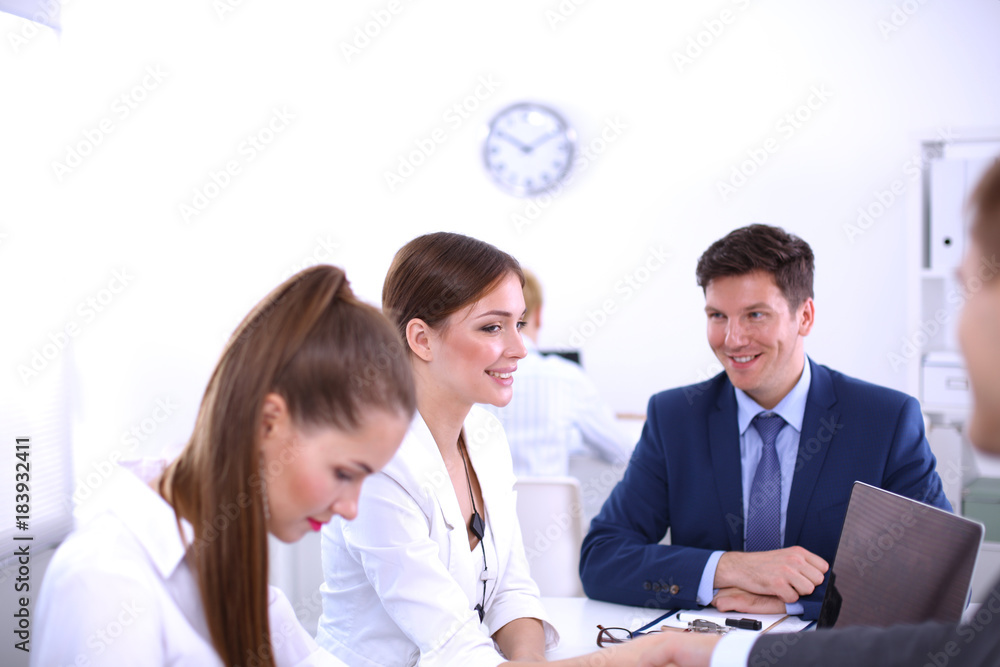 Obraz premium Business people working with laptop in an office. Business people . working