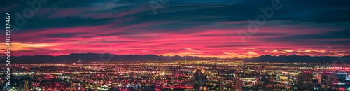 Obraz zachód słońca nad panoramą Las Vegas