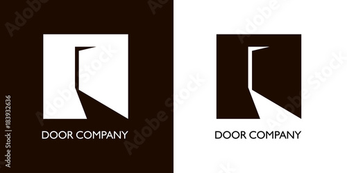 ajar door with light. Inversion