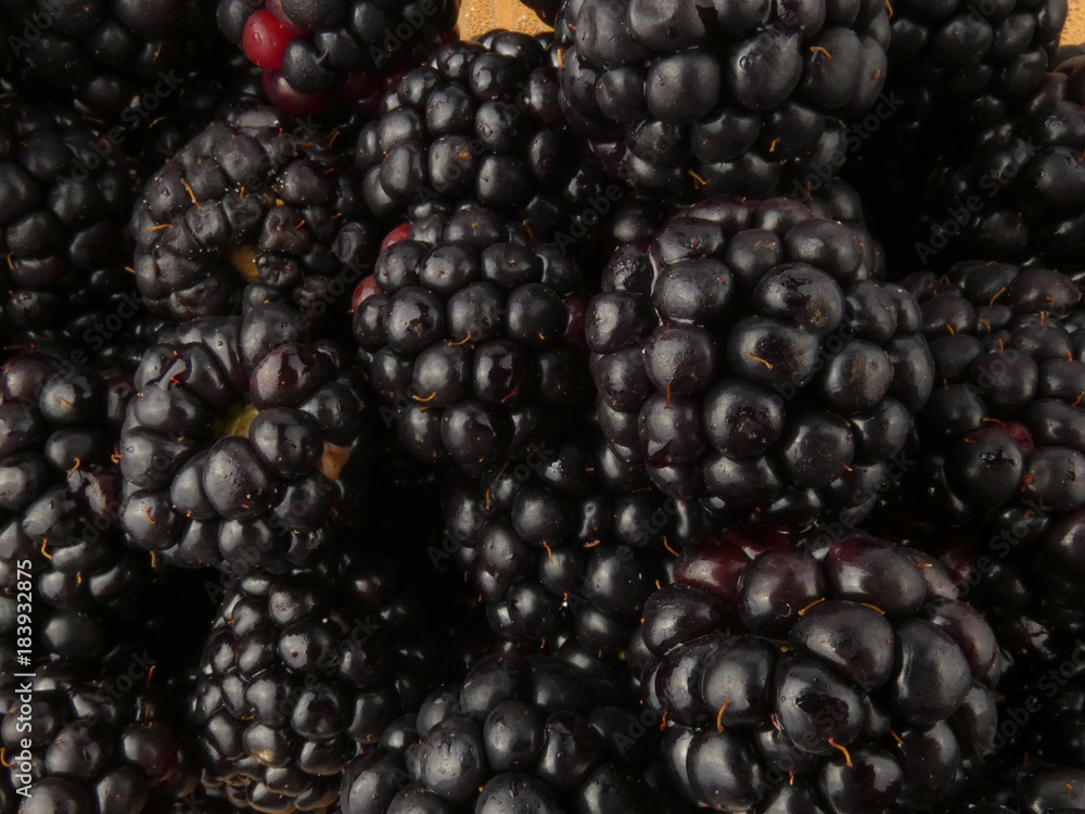 Blackberries close up, glass full of blackberries Blackberries close up, glass full of blackberries