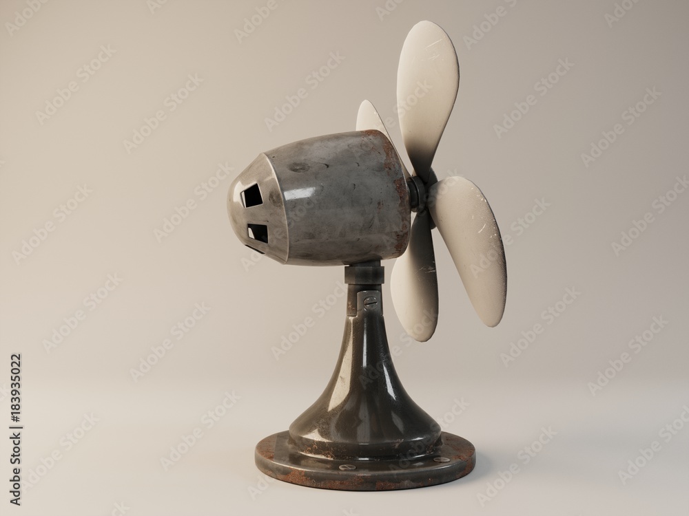 Visualization of the metal fan 3D illustration Visualization of the metal fan 3D illustration