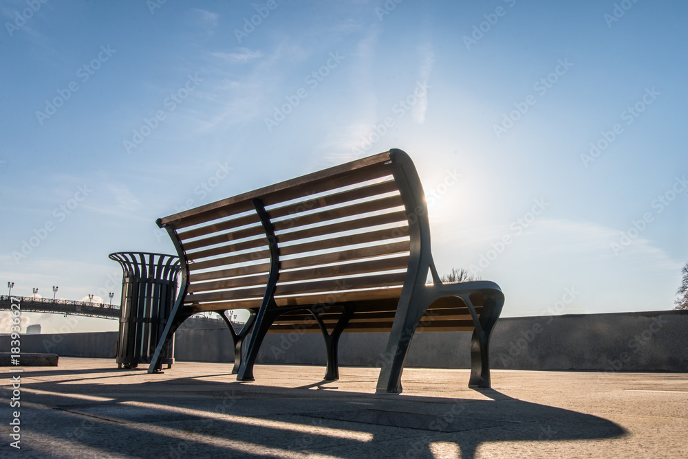 Park wooden bench