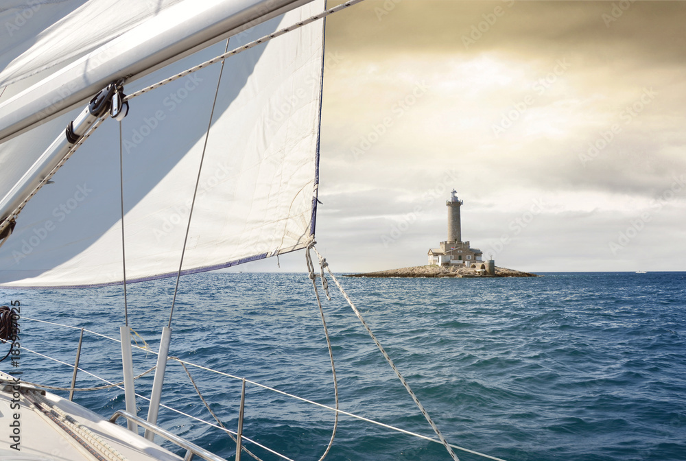 Fototapeta premium passage près d'un phare